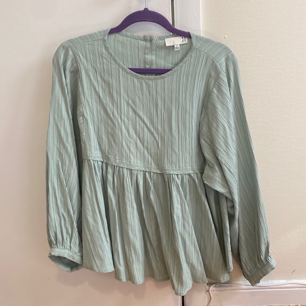 Peplum shirt from anthro - size small, brand is ro&de